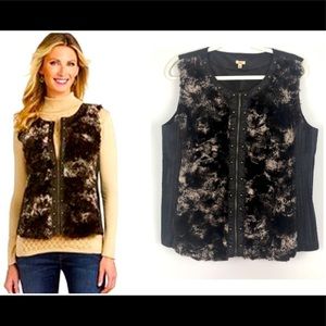 Bundle 3/$40 Reba Faux Fur-Leather Studded Vest.